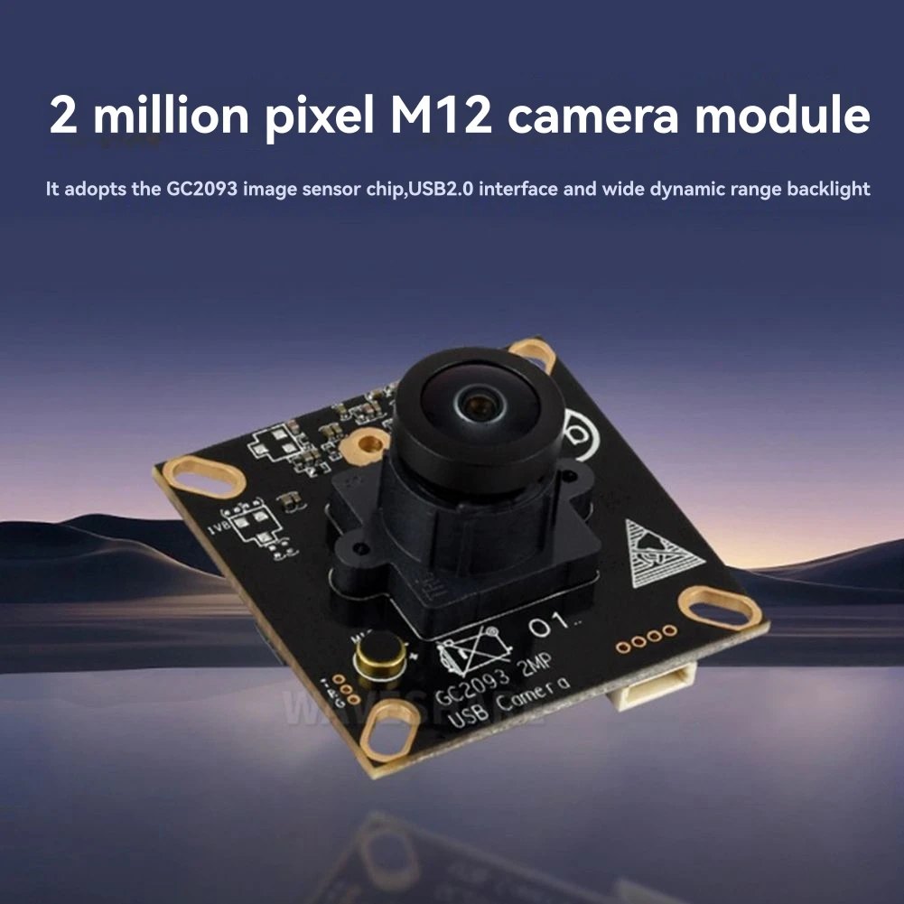 

[A75T] 2-мегапиксельный USB-модуль камеры с фоточувствительным чипом GC2093, модуль камеры M12 с широким динамическим диапазоном, подсветкой и фиксированным фокусом, микрофон