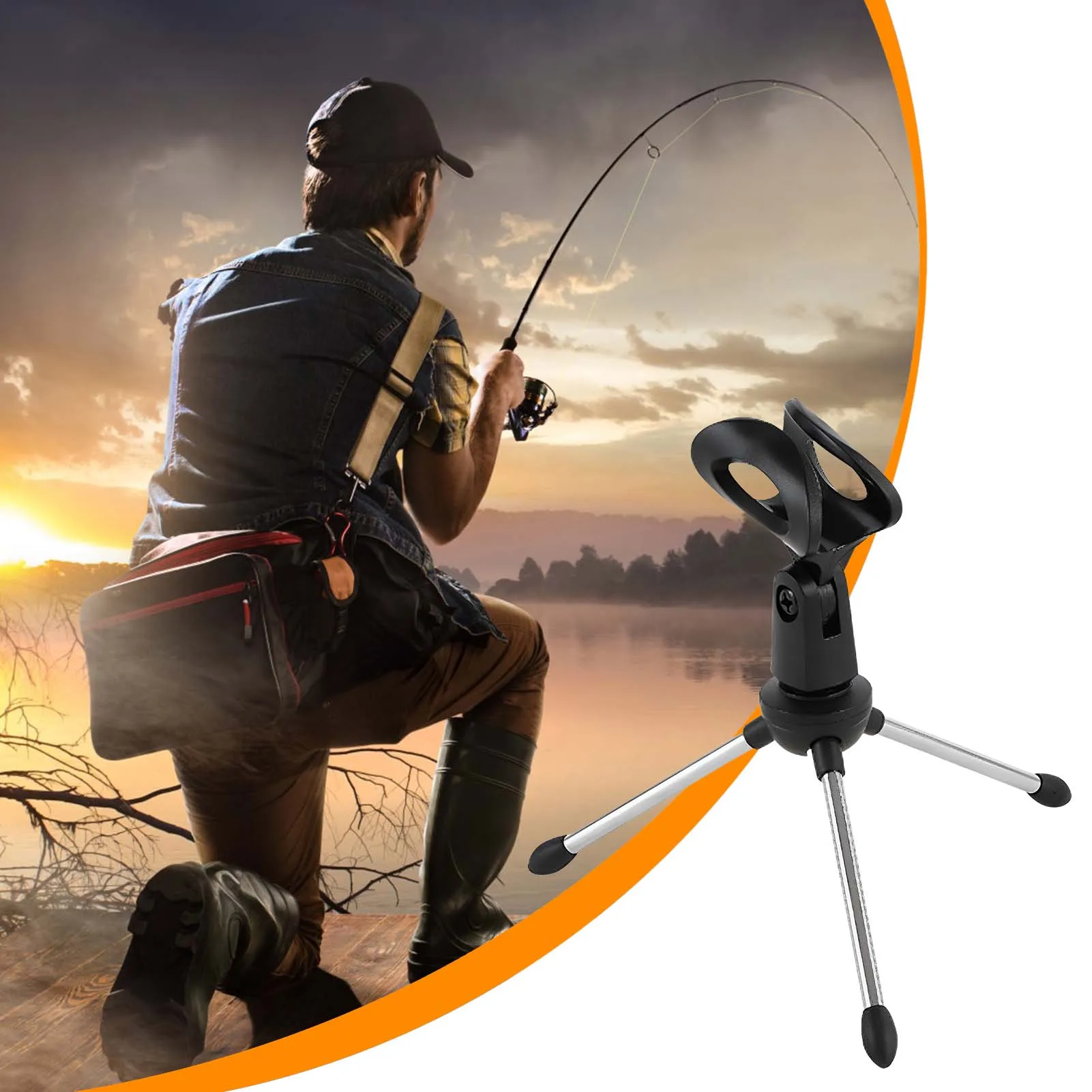 Portable Ice Fishing Rod Support Foldable Stable Triangular Structure Fishing Rod Holder Durable Aluminum Alloy Fishing Gears