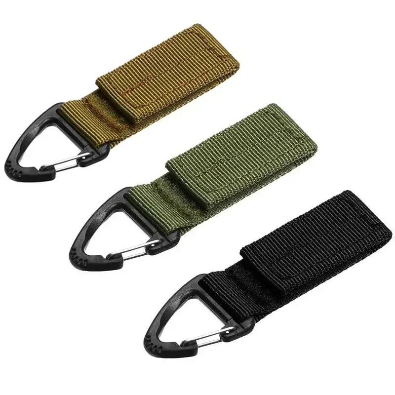 1-4pcs Outdoor Tactical Molle Belt Keeper Webbing Clip Keychain Holders Backpack Carabiners Hook Water Bottle Hanger Key Ring