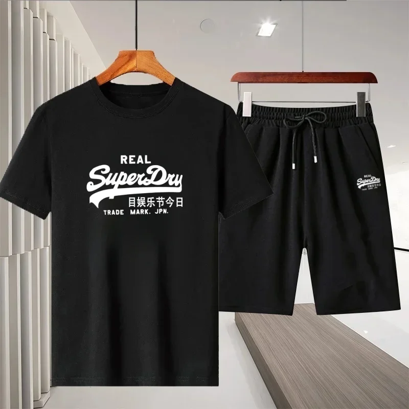 

2026 Summer New Men's Comfortable Loose Quick-Drying Breathable Casual Short-Sleeve T-shirt and Shorts Basketball Sports Set