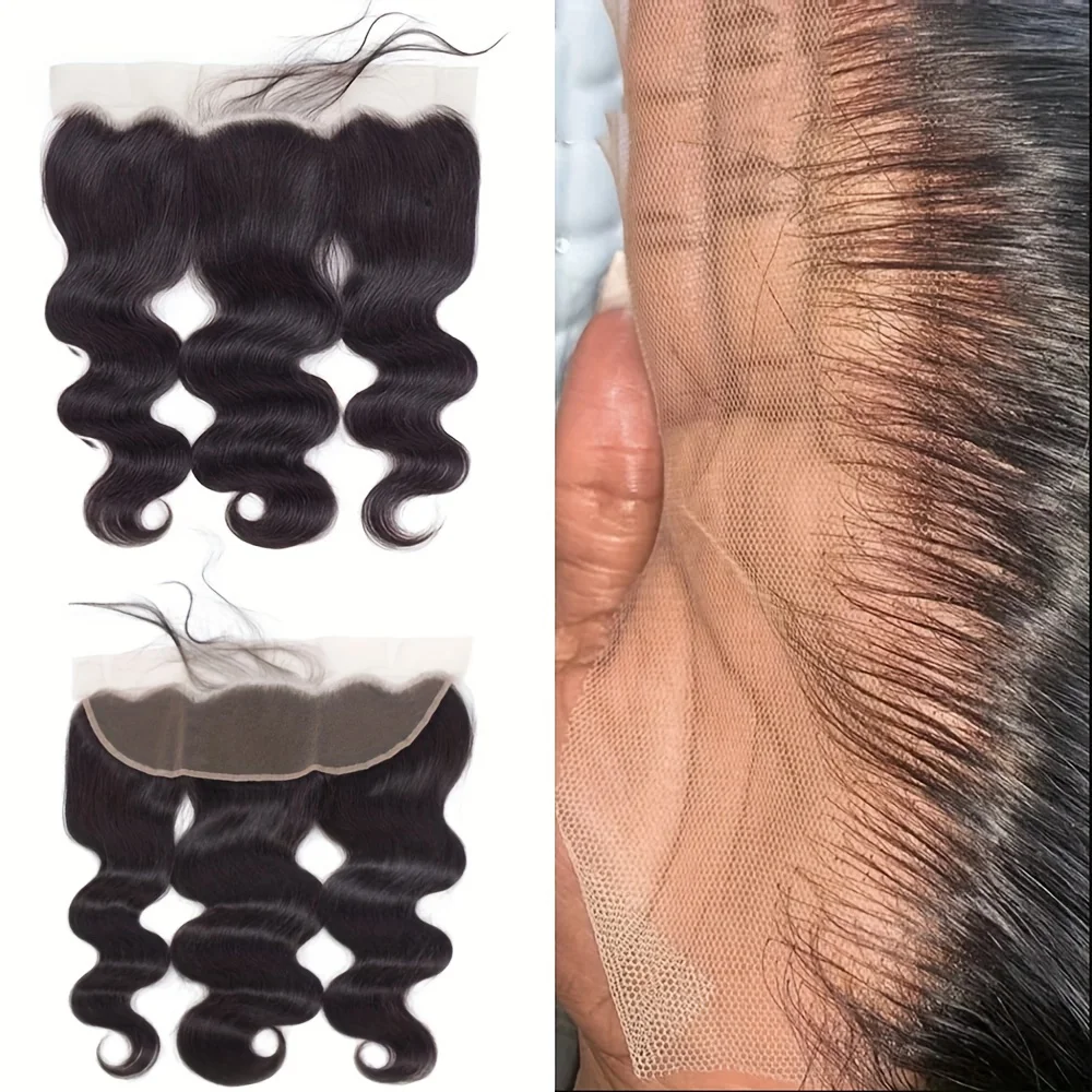 13x4 Ear to Ear Brazilian Body Wave Lace Frontal Swiss Lace Frontal Human Hair Remy Hair Transparent Lace Frontal Closure