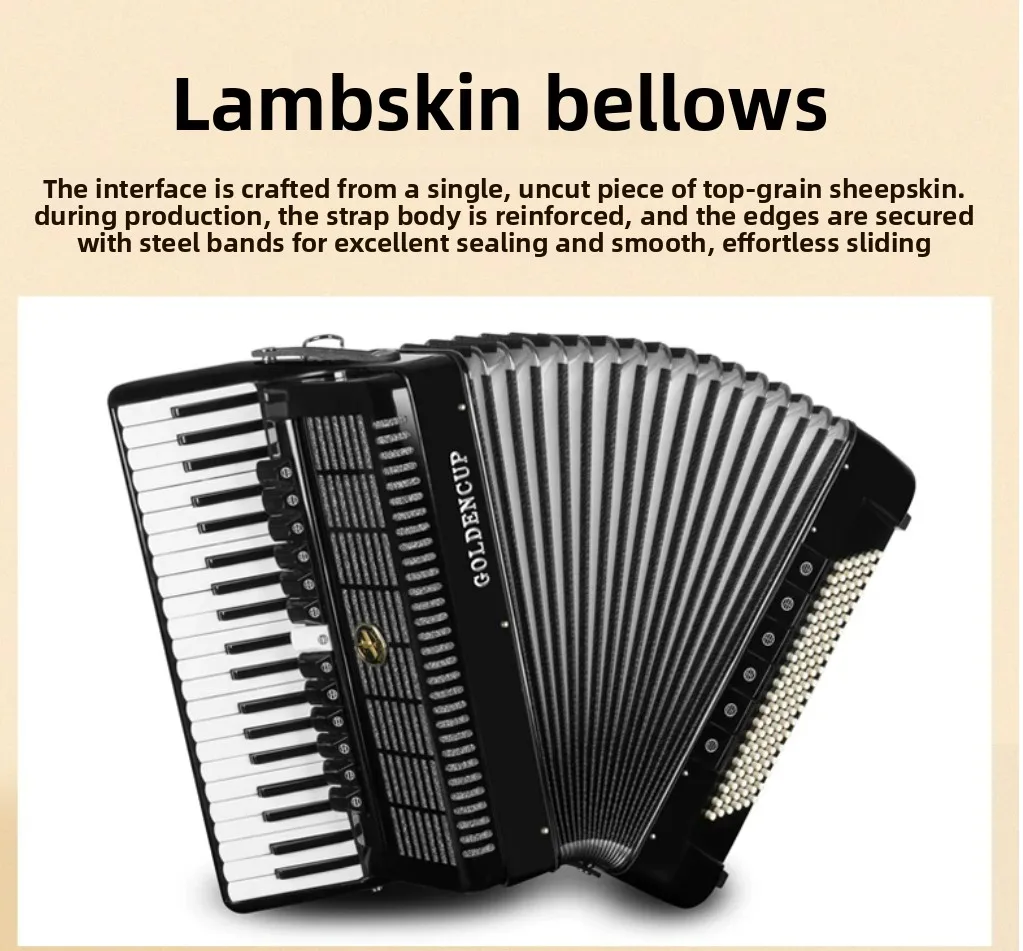 Accordion 60 96 120 Bass for Adult Beginner 3 4 Reed Keyboard Instrument