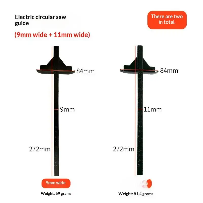 

1PCS Black/Silver Circular Saw Guide Edge Guide Replacement Parts For DC310 For DCS391B For DCS393 Cordless Saw Power Tool