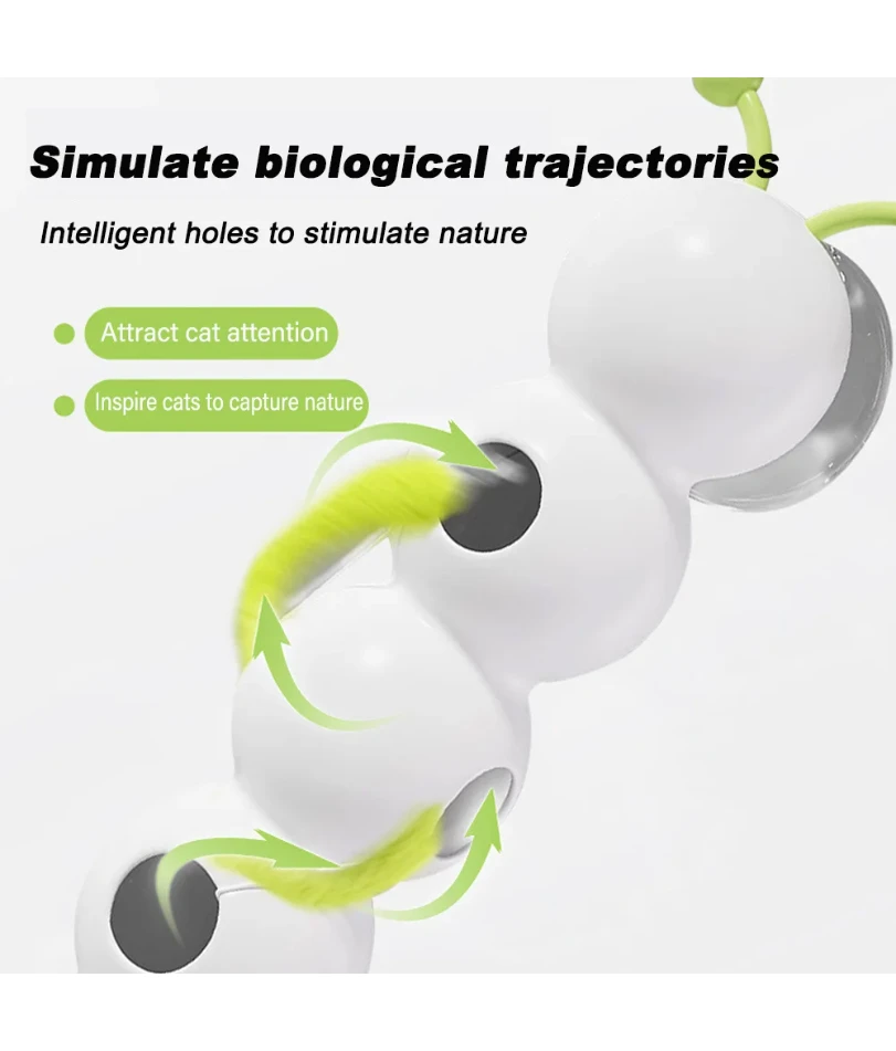 

Intelligent Interactive Cat Stick with Feather Prey Tail Suitable for Automatic Swing Mobile wake-up Intelligent Sensing Cat Toy