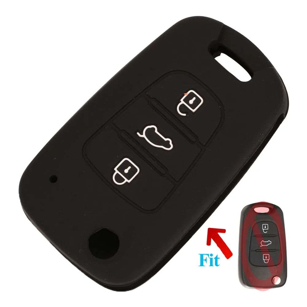 Jingyuqin 3 Buttons Flip Remote Car Key Case Cover For Kia RIO K2 K5 Sportage Sorento Hyundai i30 i35 iX20 iX35 Accent Solaris
