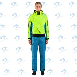 Women's Drysuit For Kayaking Dry Suit Diving Sufing Front Zip Waterproof One-Piece Hoodies With Latex Cuffs And Neck  DW15