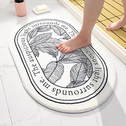 Soft Floor Mats Sketch Plants Text Flowers Rugs Home Entrance Carpet Bedroom Toilet Bathroom Door Absorbent Non-Slip Foot Pad