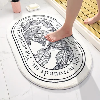 부드러운 바닥 매트 스케치 식물 텍스트 꽃 러그, 홈 입구 카펫, 침실 변기 욕실 문짝 흡수성 미끄럼 방지 발 패드
