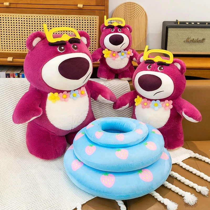 

Disney Cartoon Lots-o-Huggin Bear Plush Toy Kawaii Rainbow Lotso Cute Plushies Soft Stuffed Doll Big Size Throw Pillow Kid Gift