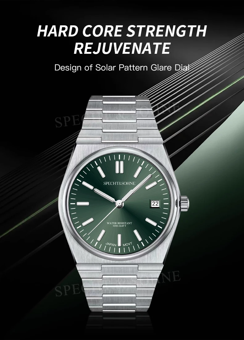 2026 Neuheiten Specht&Sohne Herrenuhren Edelstahl Saphir Klassische Quarz Herrenuhr Relogio Masculino 100M Wasserdicht – Detail 2