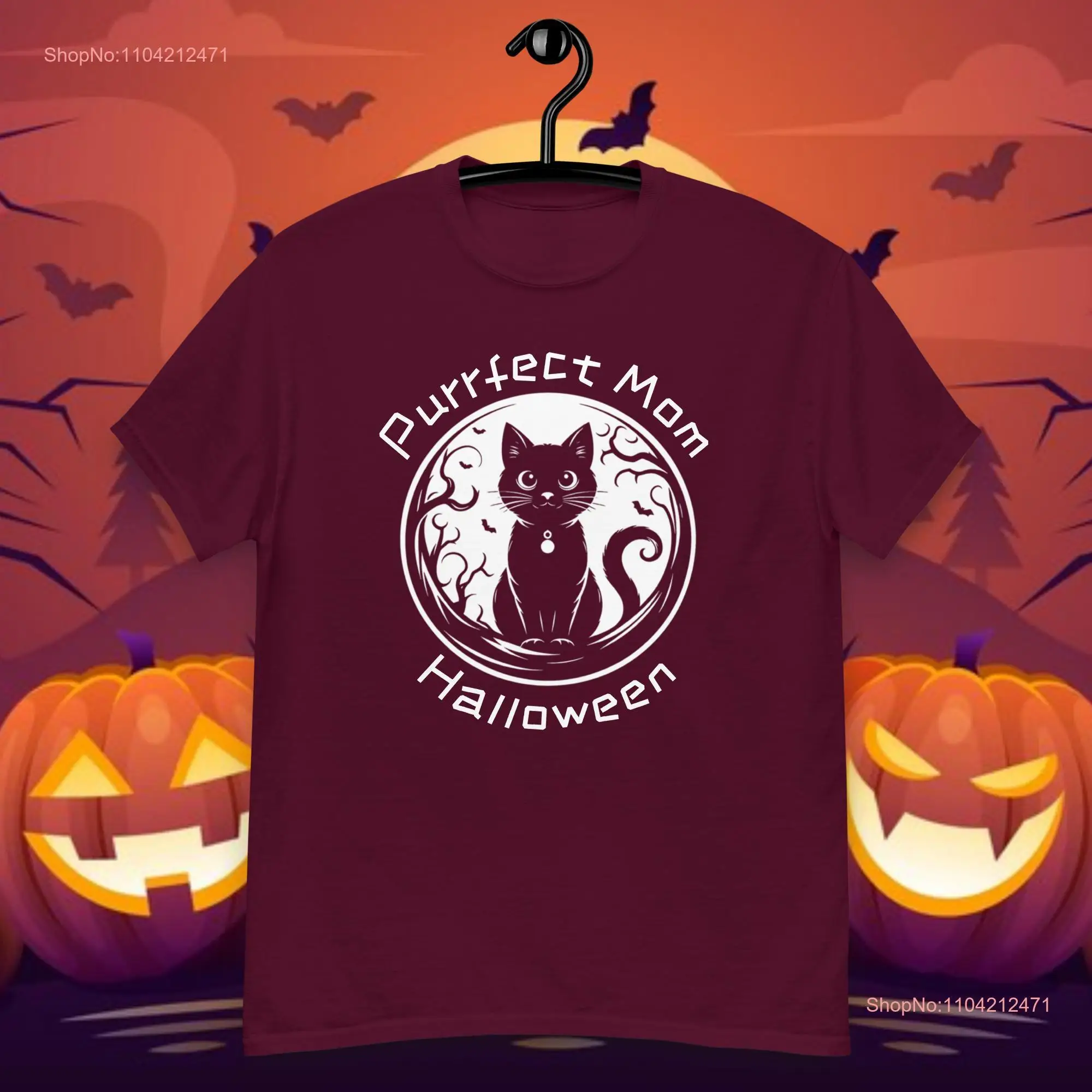 Spooky Purfect Halloween Cat Mom T Shirt Cute and Creepy Feline Design for tee Retro look Purrfect long or short sleeves