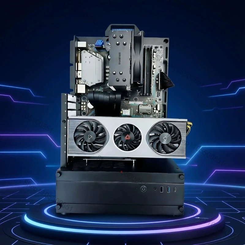 Open chassis atx/matx computer chassis rack desktop itx creative graphics card vertical plug DIY small chassis