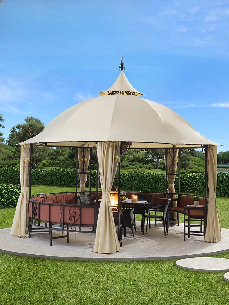 Rooftop rear garden assembly Roman tent courtyard shading pavilion European rain casual style rain shelter