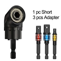 1/4pcs 105 Degree Right Angle Drill Adapter, 1/4 Flexible Extension Bit Kit With Magnetic Drill Bit Socket & Soft Shaft For Powe