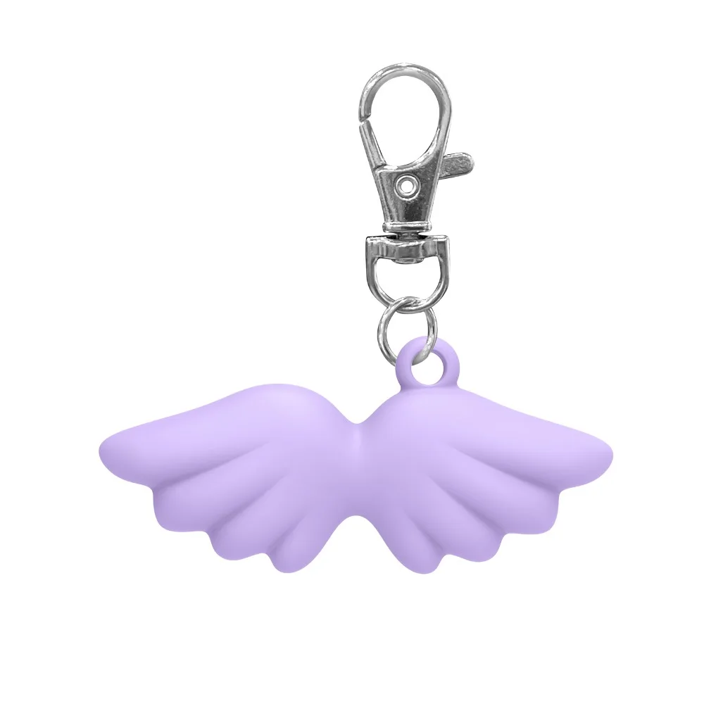 Creative Silicone Lip Balm Holder with Keyring Portable Keychain Lip Gloss Cap Flexible Angel Lipgloss Sleeve for Summer Fridays