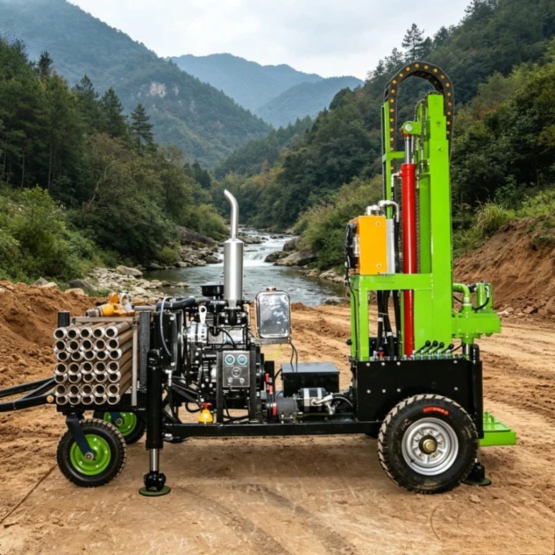 Good Quality Factory Direct Sale Hydraulic Drilling Machine 100m/200m Water Well Soil Rig Crawler Mobility Engine Core Component