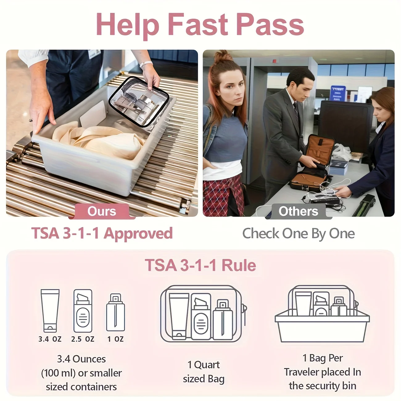 Borsa casual trasparente per uomo e donna: organizer da toilette da viaggio leggero e pieghevole con chiusura a cerniera e maniglia per il trasporto