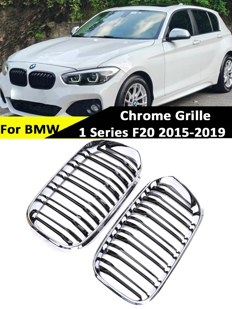 

Double Slat Chrome Black M Color Refting Grille For BMW 1 Series F20 F21 LCI 2015-2019 Front Bumper Kidney Insert Racing Grills
