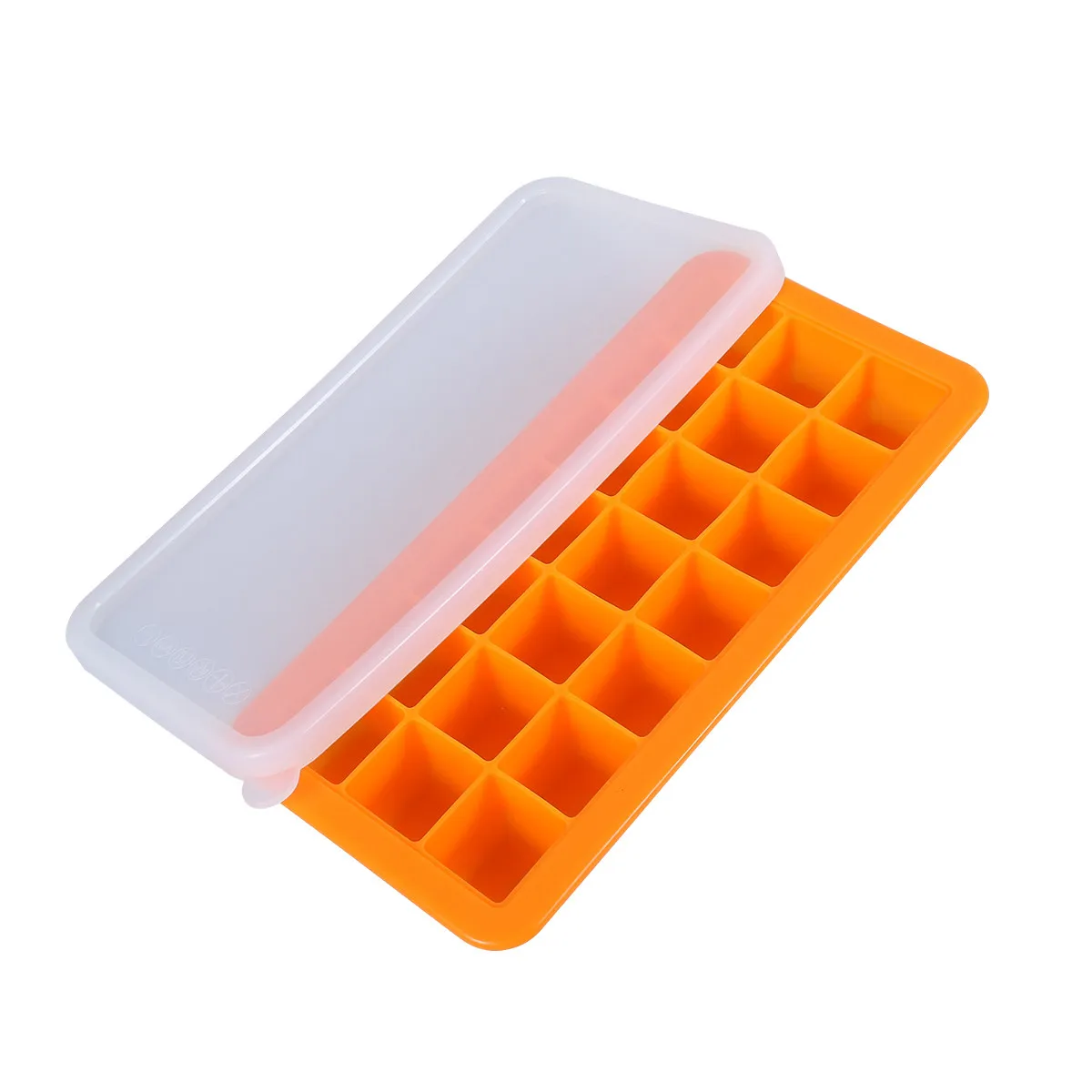 21-Grid Silicone Ice Cube Tray with Lids Food Grade Mold Heat Cold Resistant for Beverage Kitchen Bar Microwave