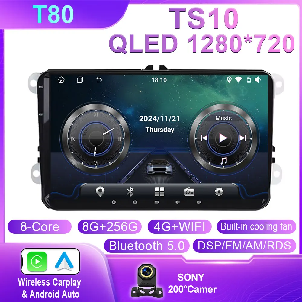 Voor Volkswagen VW Caddy 2011 2012 2013 2014 2015 2016 2017 2018 Android Auto Video Navigatie Auto Radio Multimedia Speler QLED