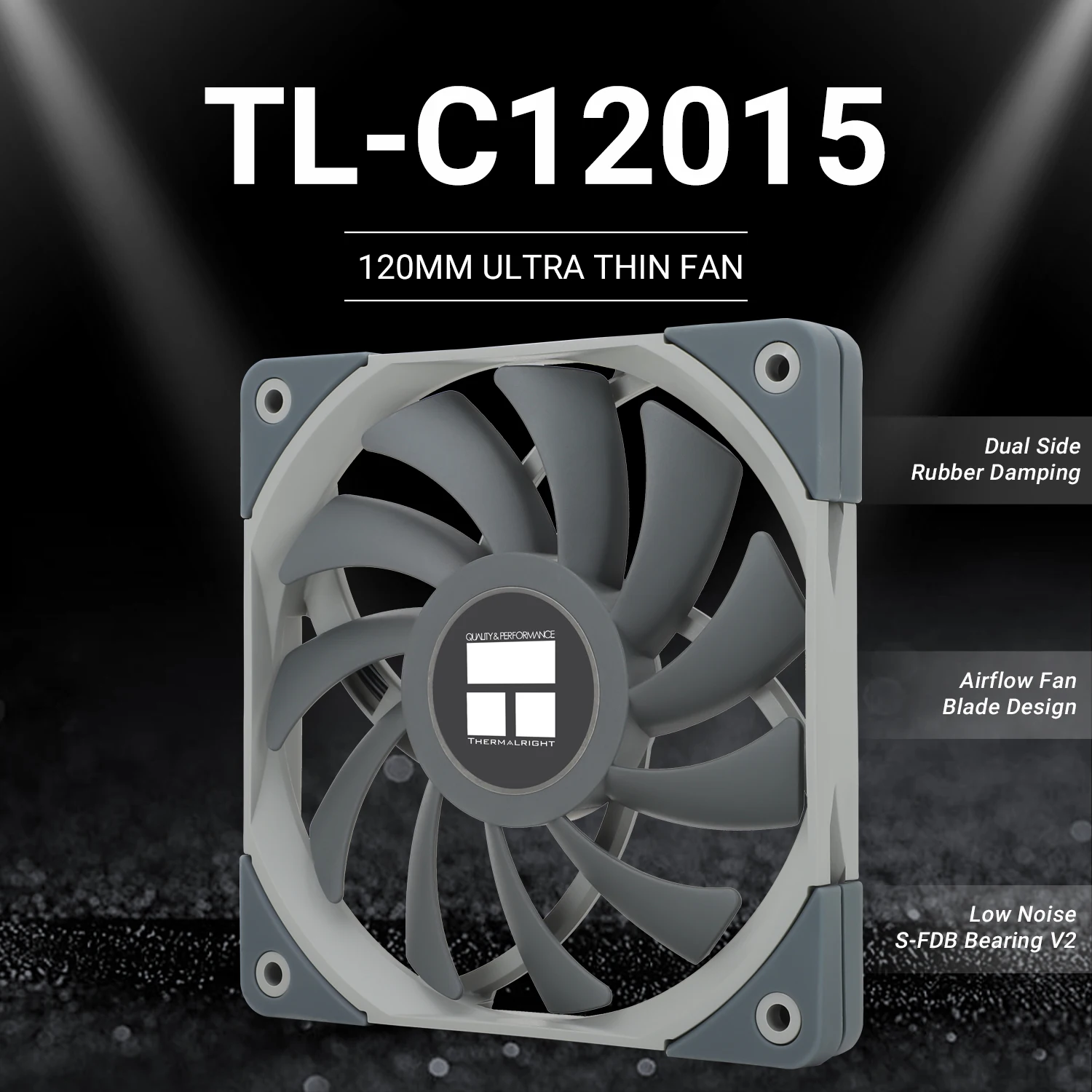 

Thermalright TL- C12015 120MM ULTRA Thin Fan Refined Fan Dlade Design 4pin pwm 1500RPM S-FDB Bearing v2