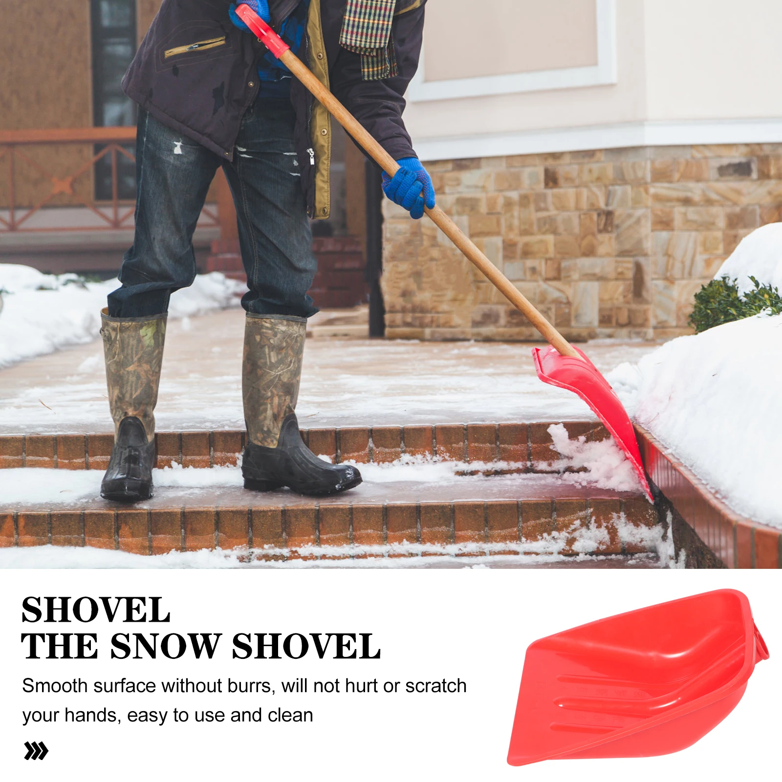 

Heavy Duty Plastic Shovel Head Replacement Multi-Purpose Snow Removal Tool Lightweight Portable Farm Garden Sand Mud Feeding