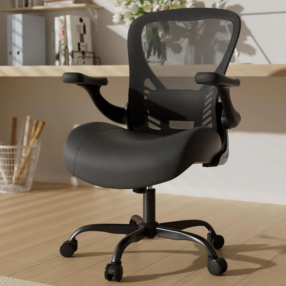 

Ergonomic Office Chair with Memory Foam Seat, Mesh Back, Adjustable Armrests, Lumbar Support, Height, Suitable for Home or Offic