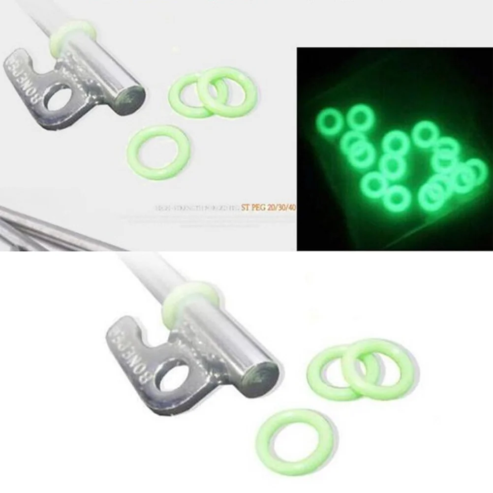 

50Pcs Night Silicone Rings for Wind Rope Tent Stakes Glow in The Dark Outdoor Camping Accessories High Visibility