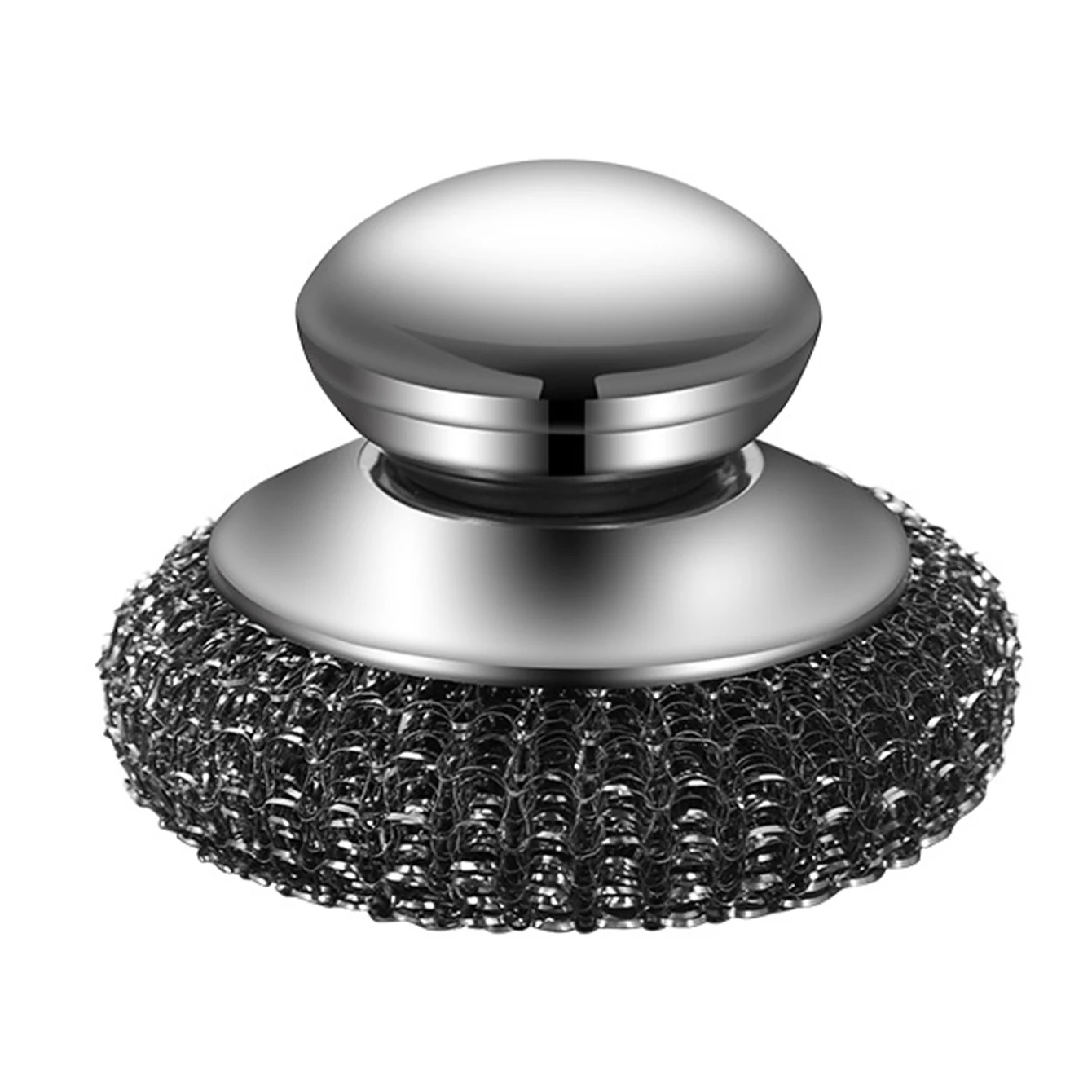 

1PC Steel Wool Scrubber with Handle Stainless Steel Cleaning Brushes Cleaning Dishes Stock Pots Pans Griddles Grills 2030