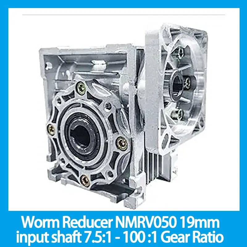 

Worm Reducer NMRV050 19mm input shaft 7.5:1 - 100 :1 Gear Ratio for 80mm servo motor