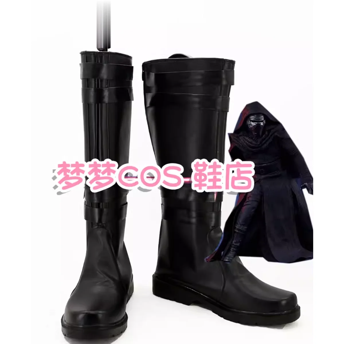 

Kylo Ren The Force Awakens Обувь для косплея Сапоги Fantasia Jedi Маскировка Взрослый мужчина Мужской Хэллоуин Черные ботинки