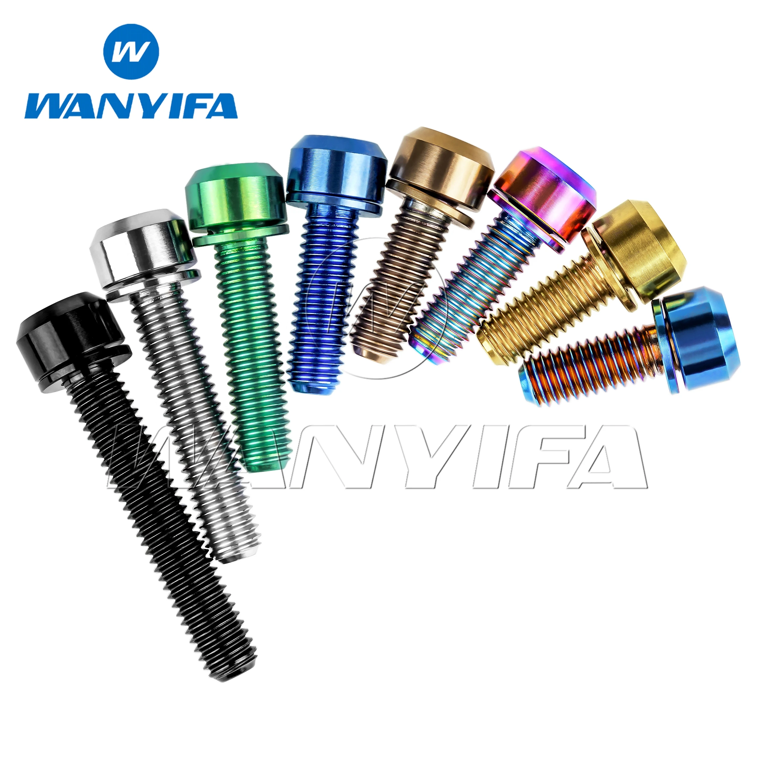 Wanyifa Titanium Bolt M6x16/18/20/25/30/35mm Socket Head with Washers Bicycle Disc Brake Adapter Mount Bicycle Ti Screws
