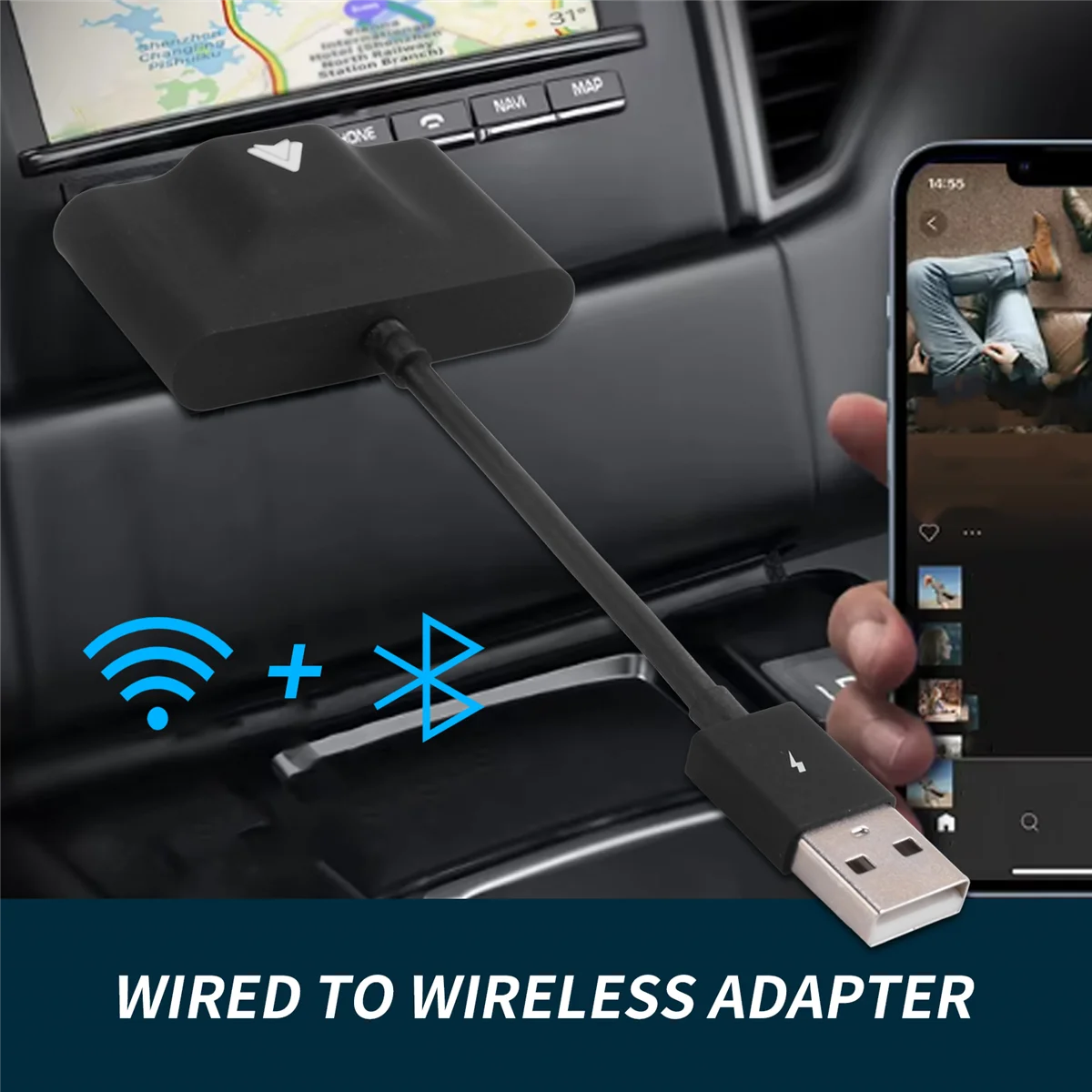 N36R_TM Беспроводной адаптер Android Auto для проводной Android