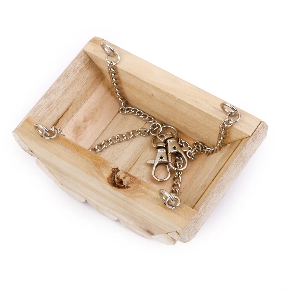 

Hanging Wooden Boat Swing Bed for Hamsters Mice Rats Gerbils Parrots Cage Climbing Activity Fun Hamster Swing Hanging Boat