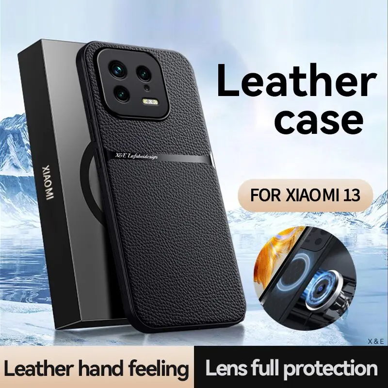 For Xiaomi 13 Pro 13Pro Case Magnetic Car Holder Phone Case For Mi 13 Pro Mi13 Xiaomi13 Pro Shockproof Leather Soft Back Cover