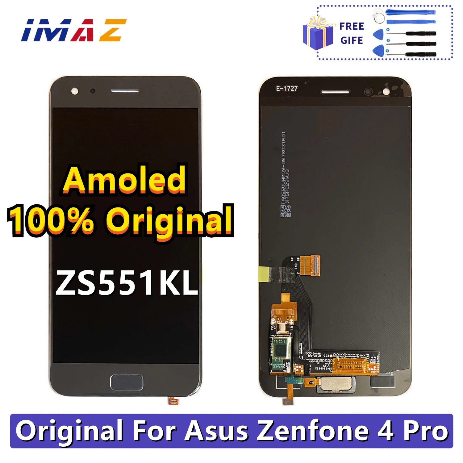 

Original 5.5'' AMOLED Display For ASUS Zenfone 4 Pro ZS551KL LCD Touch Screen Replacement Front Fingerprint Mounted Z01GD Z01GS