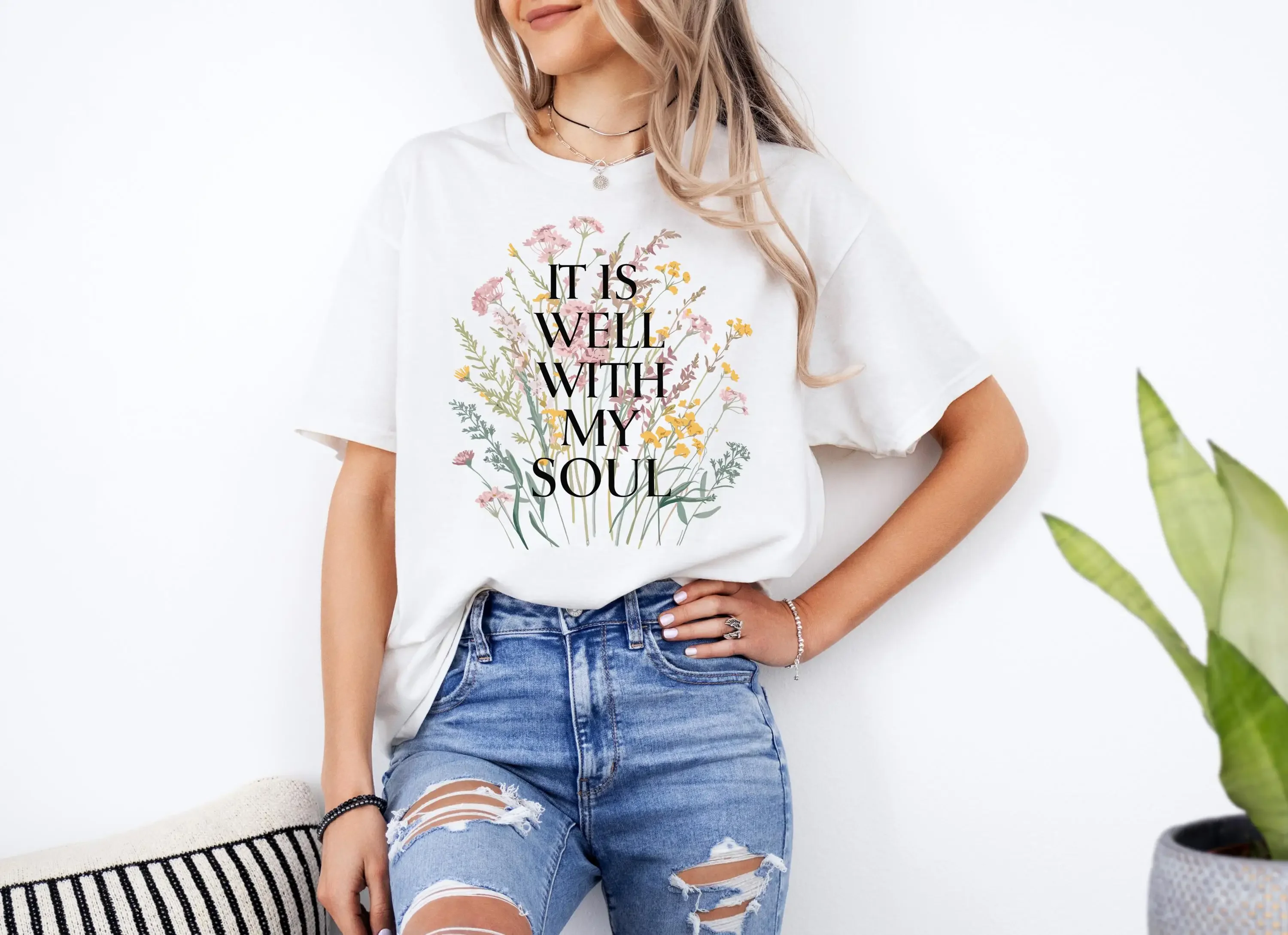 It Is Well With My Soul T Shirt Christian Religious Church Outfit Sunday School Bible Quote