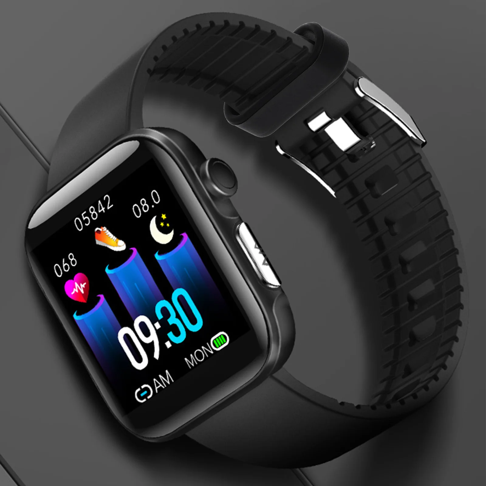 

2Pcs Black Rubber Watch Band Buckle Ring Loop Keeper Anti-Fall Holder Lightweight for Smart Bracelet Anti-Fall Buckle Ring