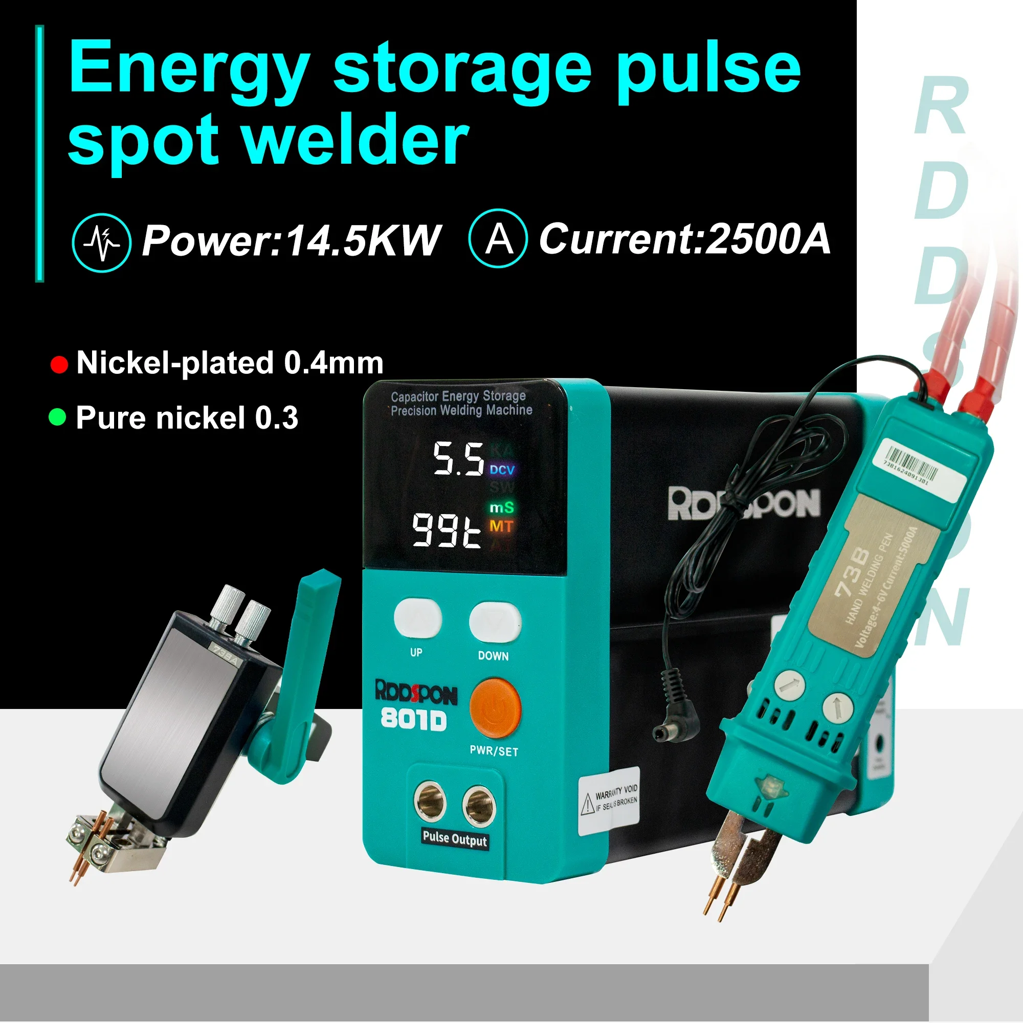 New 801D 801H Spot Welder Machine 3500A Pulse Current Spot Welding Machines for Lithium Iron Phosphate Battery Welding Tools