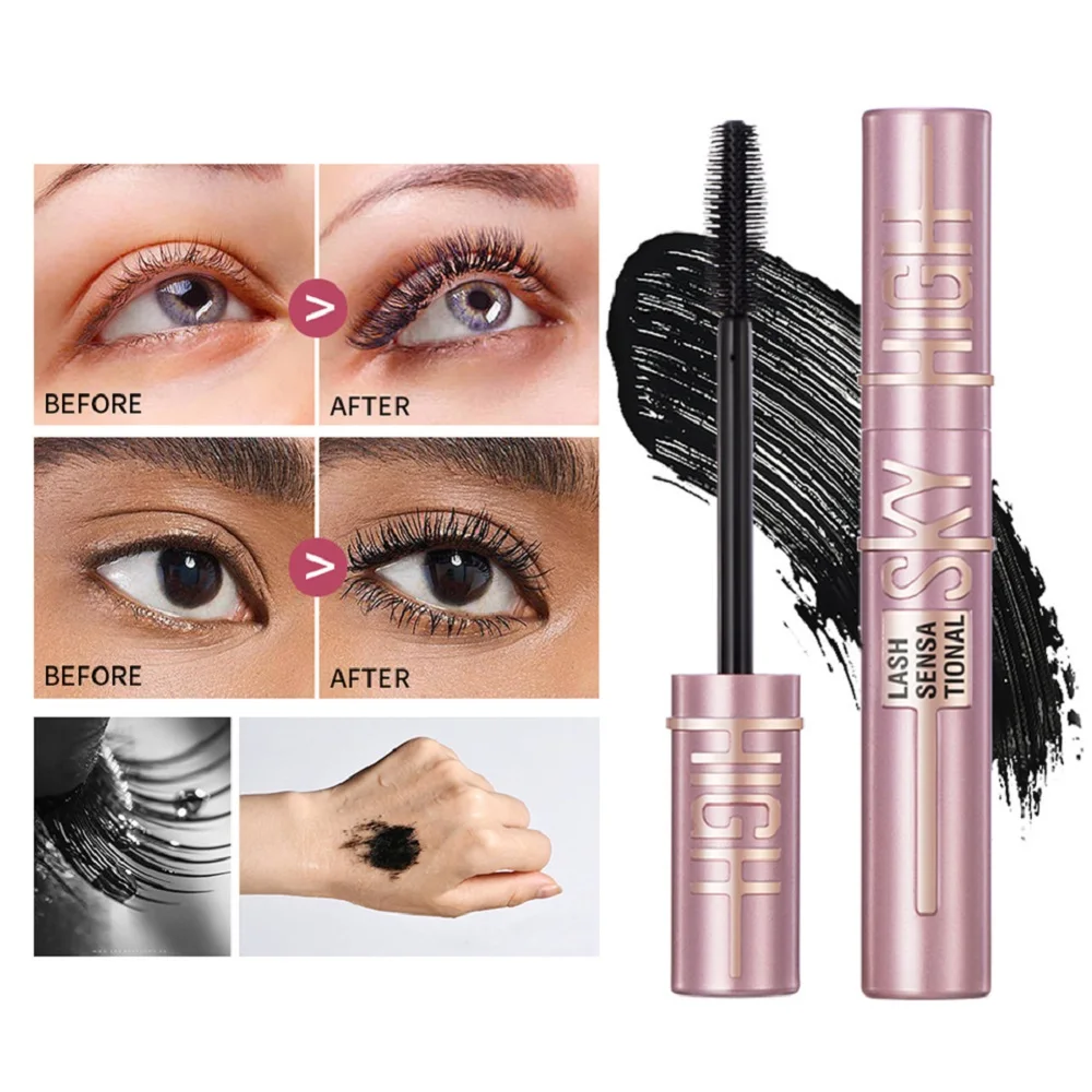 1PCS Mascara arricciante naturale Spazzole mascara a prova di sbavature a lunga durata Allunga le ciglia Mascara impermeabile ad asciugatura rapida Cosmetici