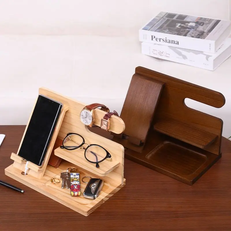 phone holder Solid wood desktop storage rack watch ring storage rack bedroom glasses and miscellaneous items rack phone stand