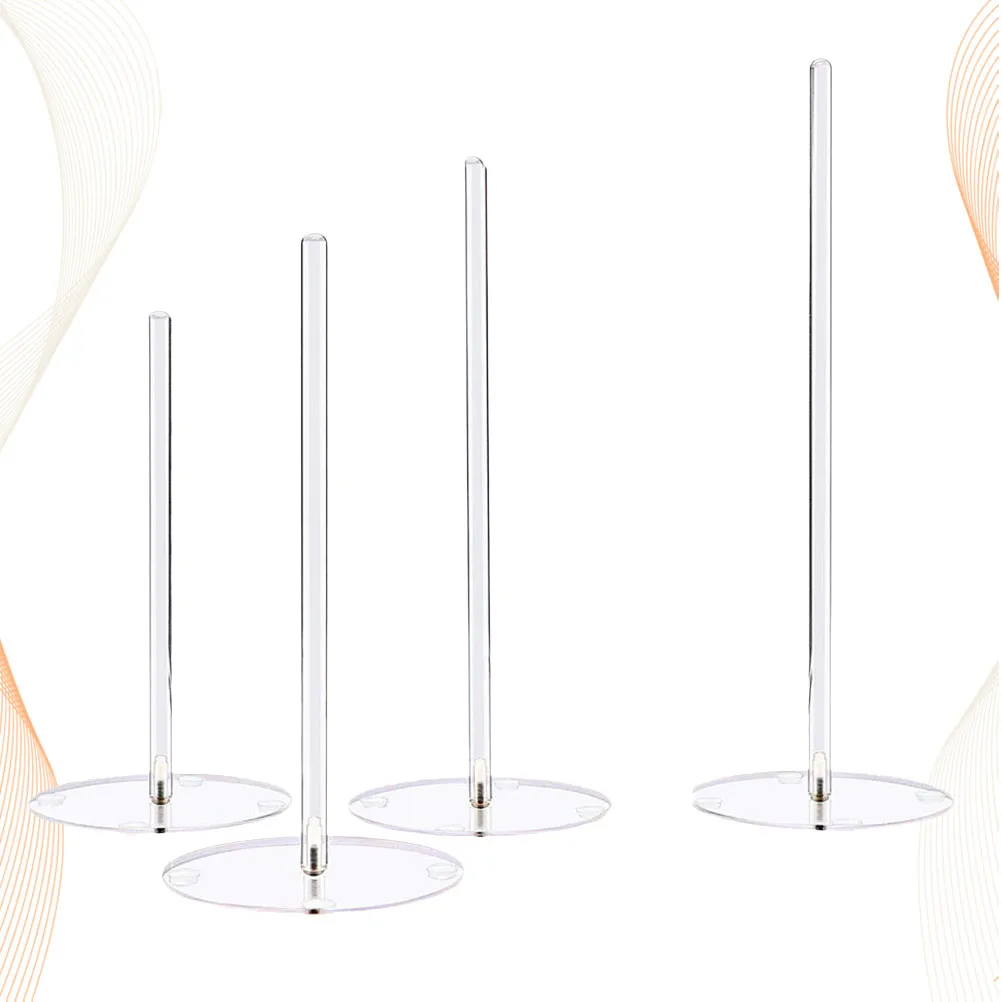 

4Pcs Acrylic Donut Holder Transparent Display Stand Round Base for Wedding Birthday Banquet Party Acrylic Donut Shelf
