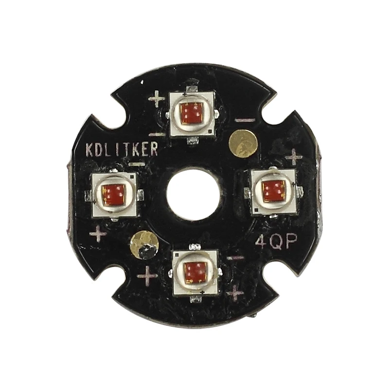 

Quad XP-E2 Amber 585nm SMD 3535 LED Emitter on 20mm DTP Copper MCPCB Parallel with LENs Flashlight DIY Jade Torch Light