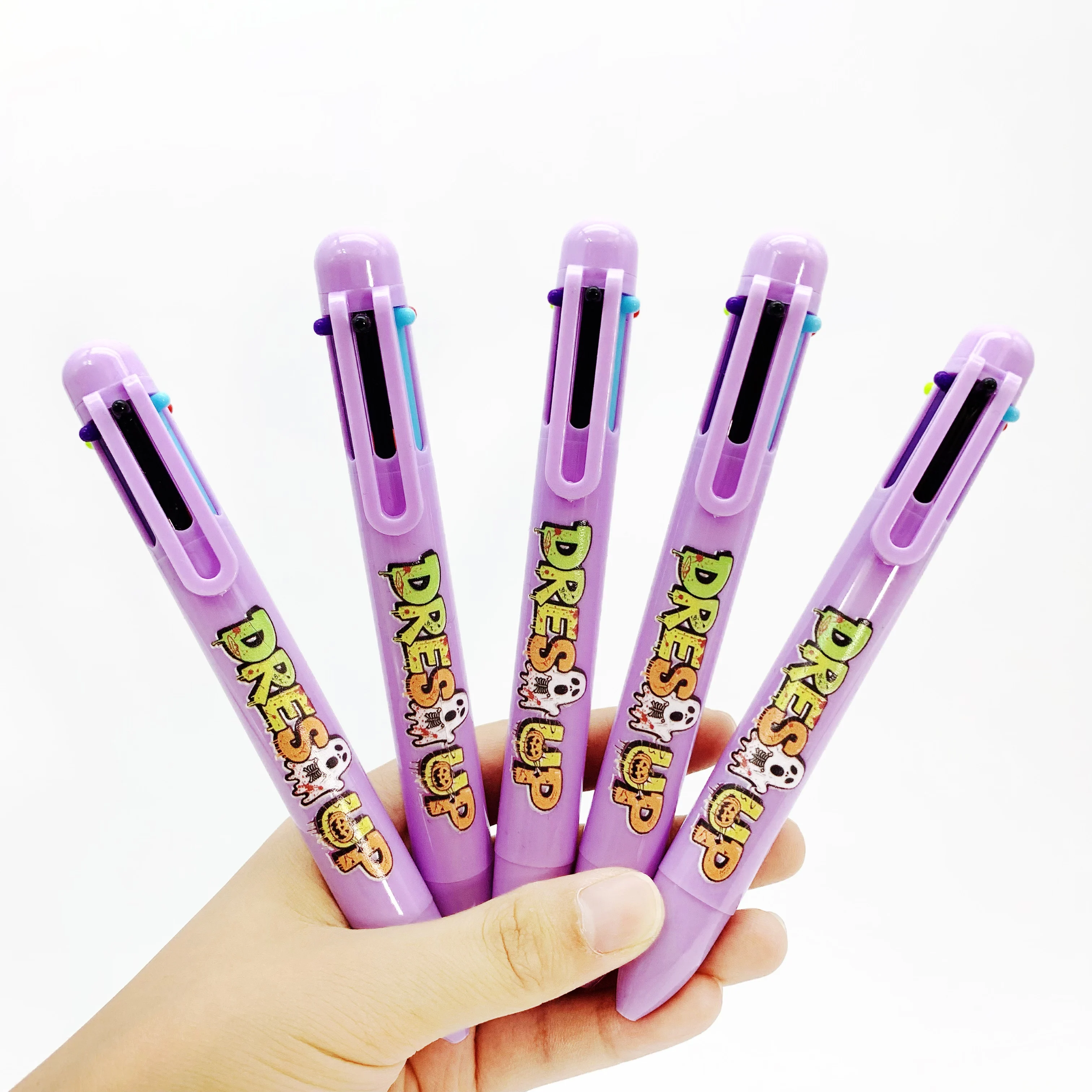 

6PCS/12PCS Halloween themed ghost pattern multi-color pens, daily office learning signature pens, student writing ballpoint pens