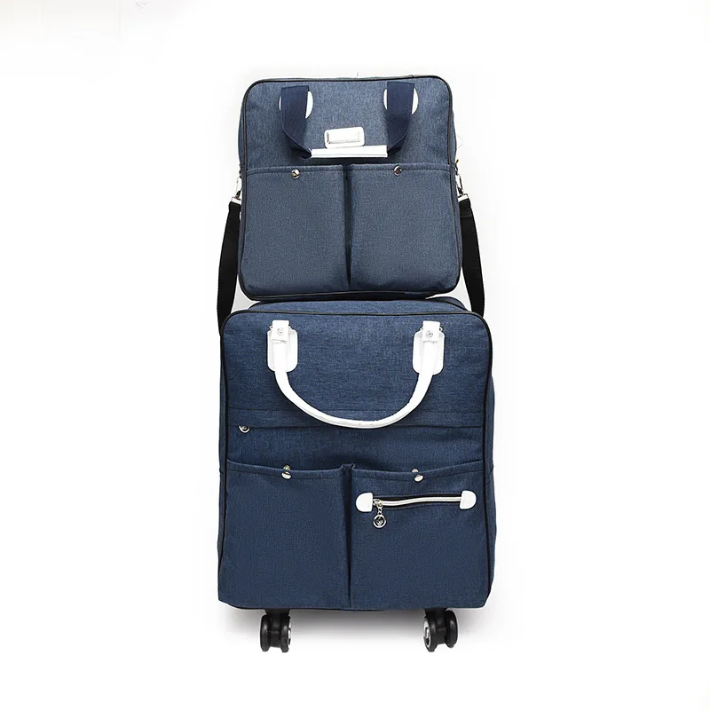 Women Travel Suitcase Trolley Bags Backpack Wheeled Bag Oxford High Quality Rolling Luggage Travel Bag With Wheels