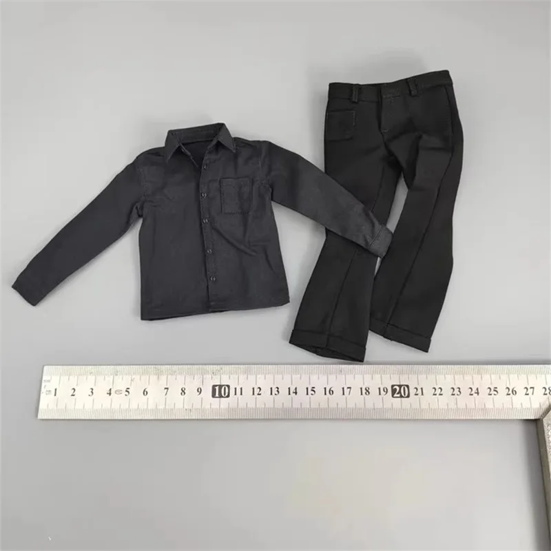 BLACKBOX 1/6 Soldier Black Shirt Pants Set Clothing Model Toy Accessories Fit 12'' Action Figure Body In Stock