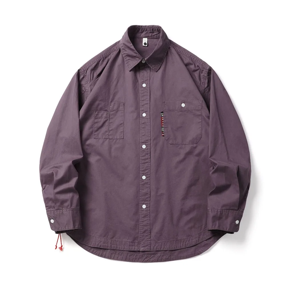 Japanese Retro Pure Cotton Washed Workwear Lapel Shirt Men's Spring and Autumn Versatile Loose Casual Long Sleeved Shirts Top