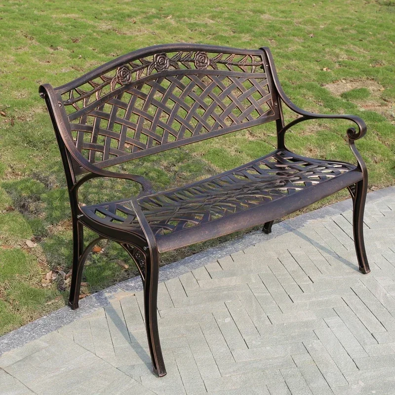 weather  garden furniture  cast aluminum park bench  metal chairs outdoor furniture set