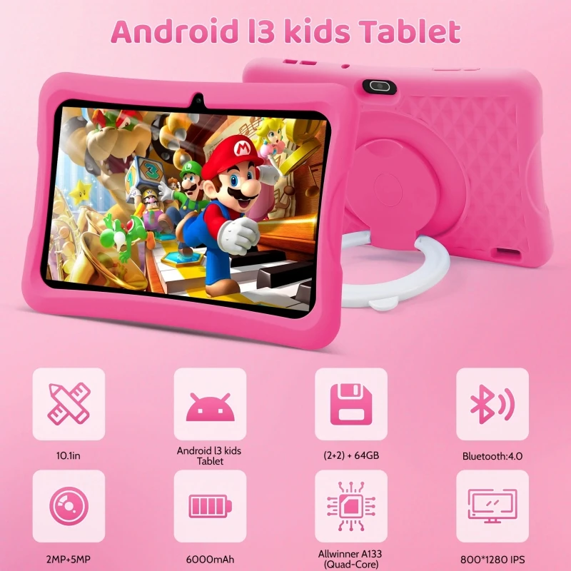Gift Silicone Case 10.1 Inch Q1 RAM 4GB ROM 64GB J11 Android 13 CPU Allwinner A523 8-core Type-C WIFI Resolution 1280 X 800 IPS