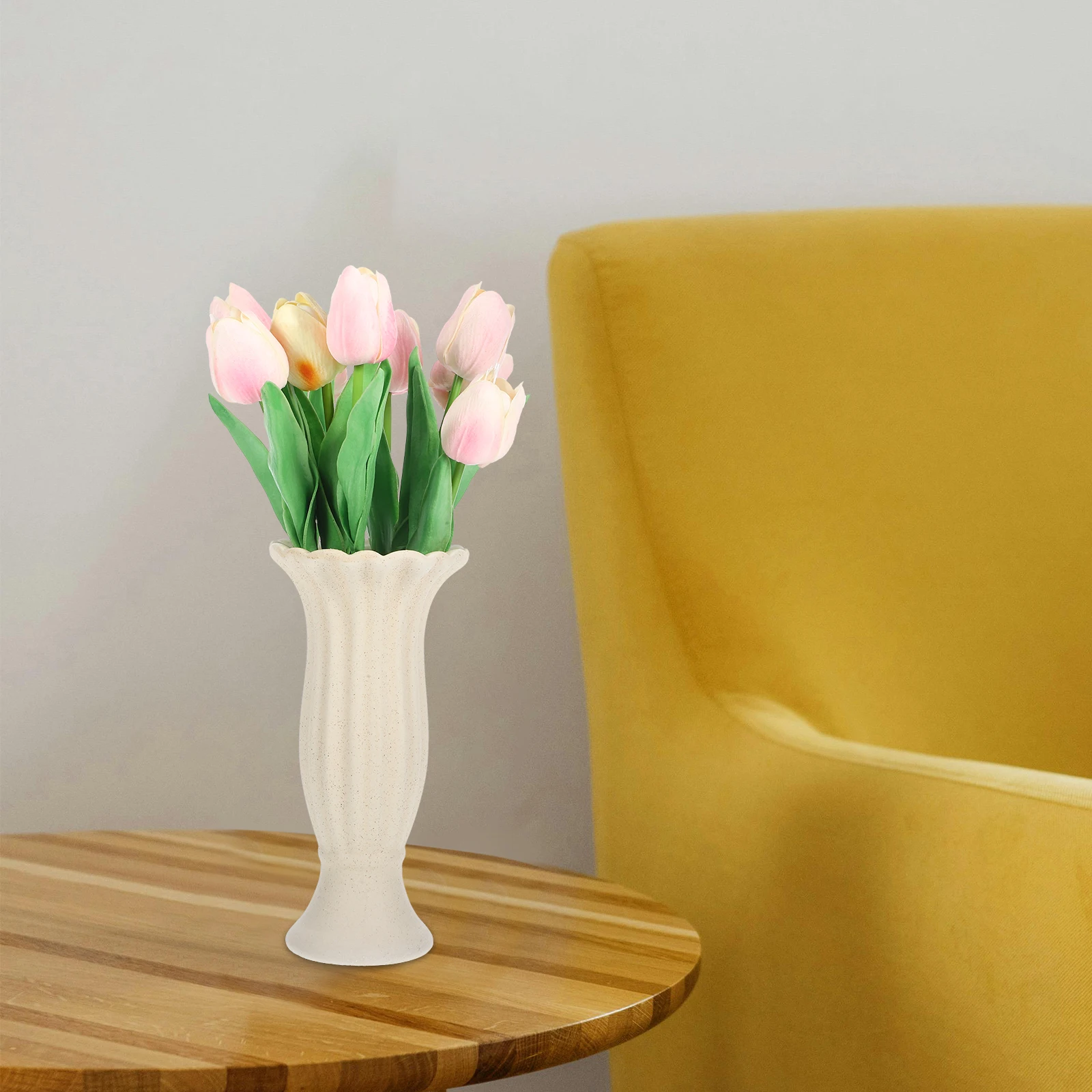 

Ceramic Vase Roman Column Shape Decorative Flower Vase for Office Home Tabletop Creative Flower Arrangement Floral Vases